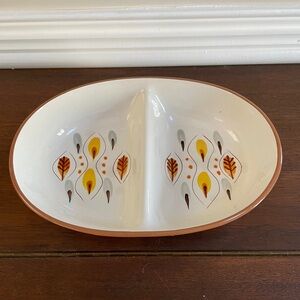 Stangl Pottery Amber Glo Divided Serving Dish 10”